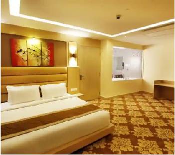 Área interna do quarto do Patliputra Ashok Patna Hotel